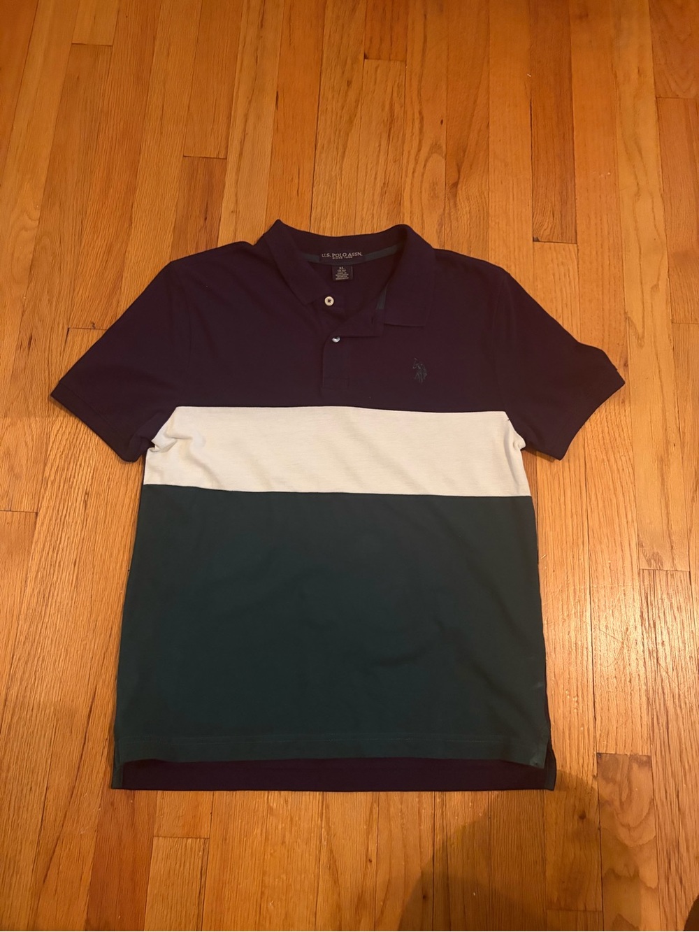 US Polo Assn Kids Colorblock Short-Sleeve Polo Shirt - Navy/White/Green